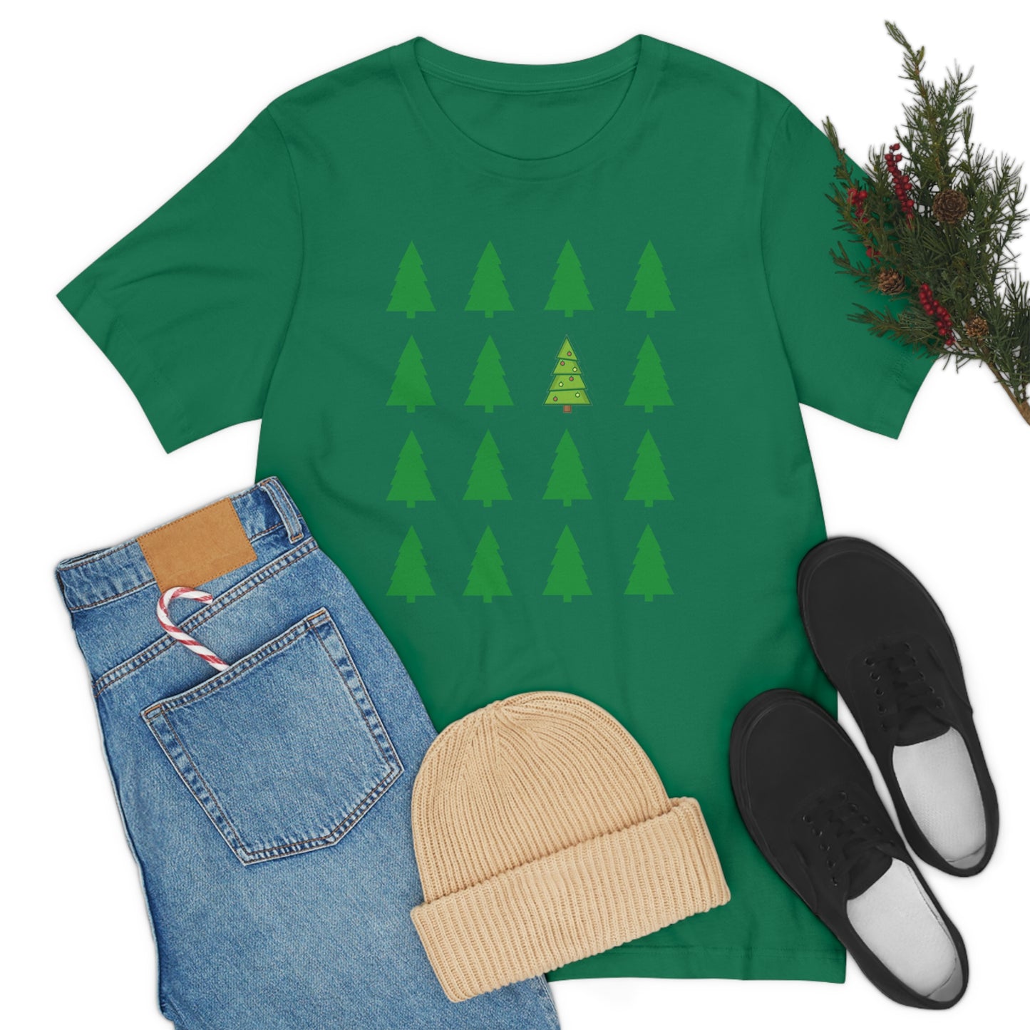 Unisex Jersey Short Sleeve Tee - CHRISTMAS TREES